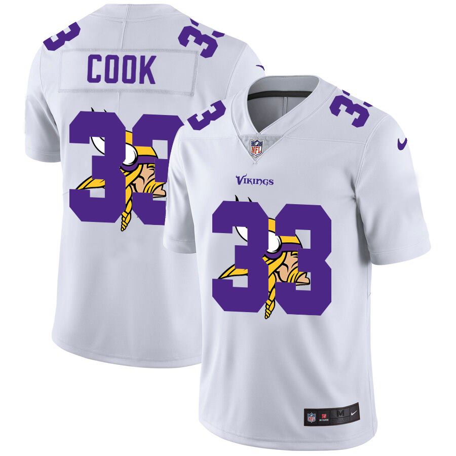 Men's Minnesota Vikings #33 Dalvin Cook White Shadow Logo Limited Stitched Jersey